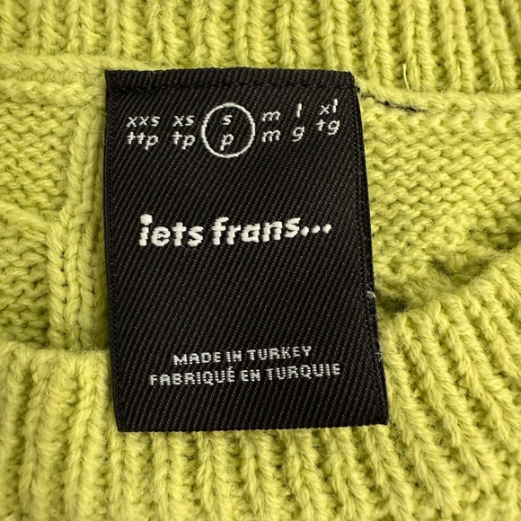 Urban Outfitters iets frans Cable Knit Sweater – Lime Green – Size Small - Picture 3 of 9